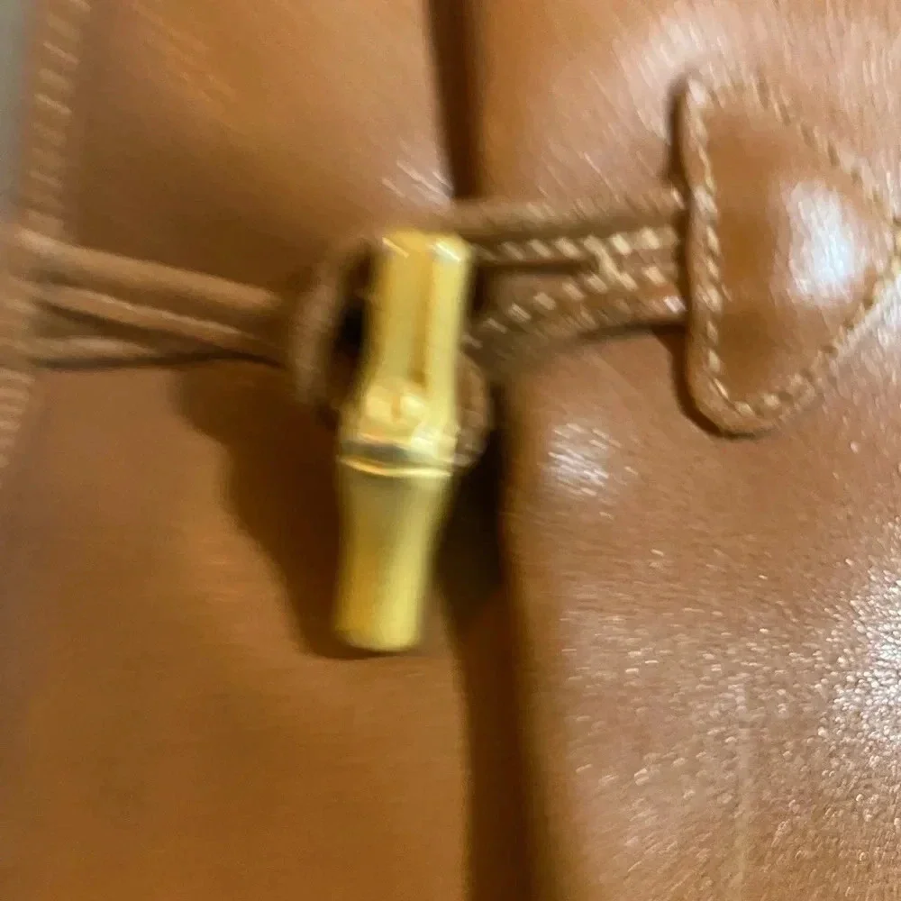 Longchamp brown leather shoulder handbag
